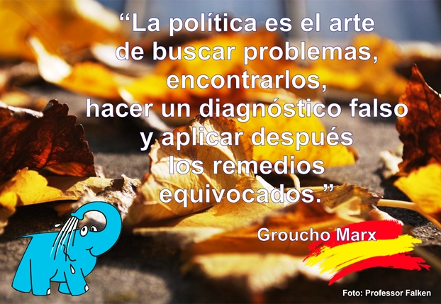 Una Reflexión de Groucho Marx sobre La Política, en La Frase del Día del Centro de lavado de coches Elefante Azul de Avilés